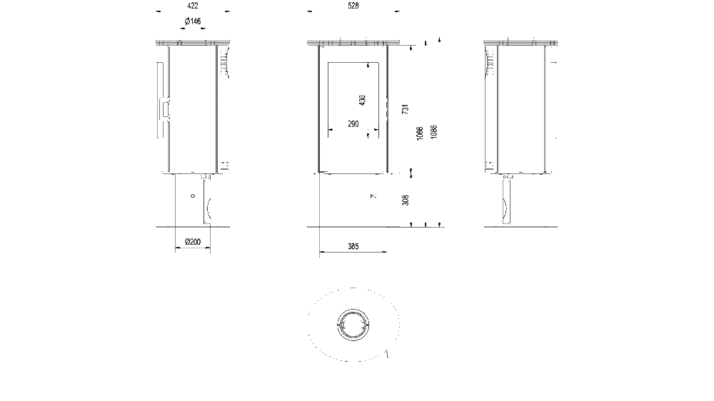 Piec kaflowy Koza na nodze AB 8 kW