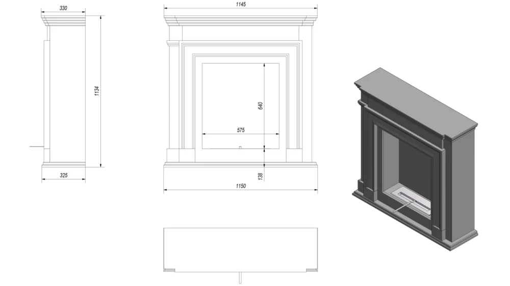 Biokominek portalowy Legionis biały