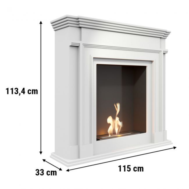 Biokominek portalowy Legionis biały